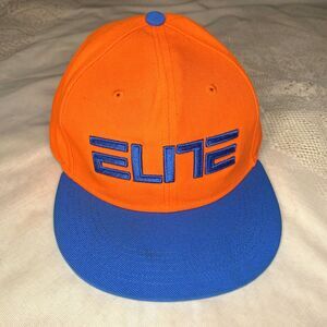 NIKE True Elite Cap Adult M Snapback Flat Adjustable Orange Blue Snap Back Hat
